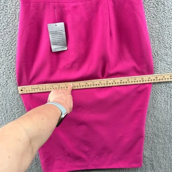 DRESS THE POPULATION Nicole Hot Pink Midi Sweetheart Dress Barbiecore NWT - Picture 6 of 12